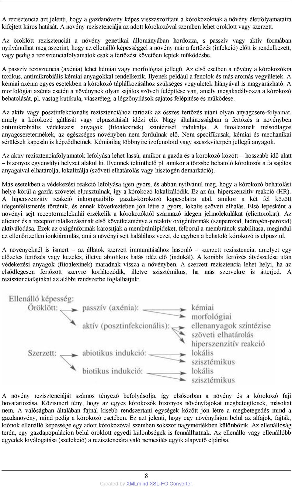 Az öröklött rezisztenciát a növény genetikai állományában hordozza, s passzív vagy aktív formában nyilvánulhat meg aszerint, hogy az ellenálló képességgel a növény már a fertőzés (infekció) előtt is