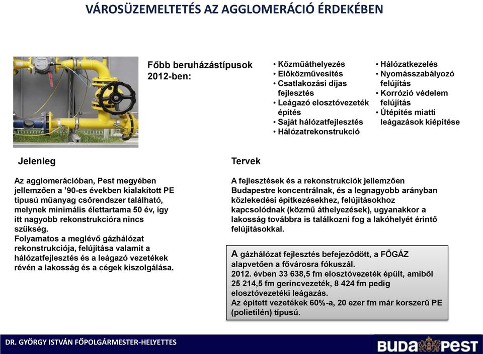 csőrendszer található, melynek minimális élettartama 50 év, így itt nagyobb rekonstrukcióra nincs szükség.