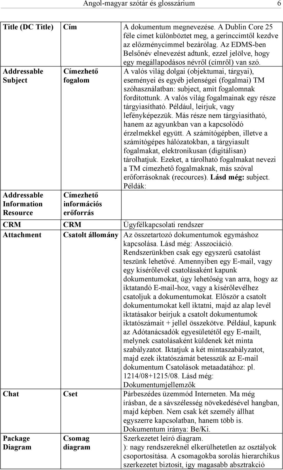 Addressable Subject Addressable Information Resource Címezhető fogalom Címezhető információs erőforrás A valós világ dolgai (objektumai, tárgyai), eseményei és egyéb jelenségei (fogalmai) TM