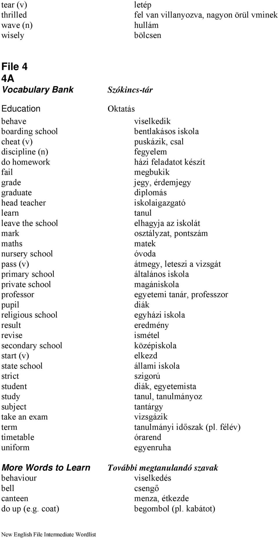 school strict student study subject take an exam term timetable uniform behaviour bell canteen do up (e.g.