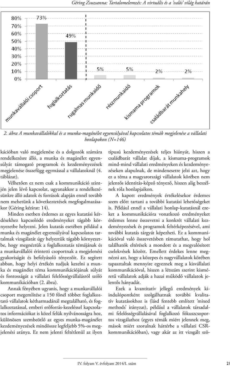 magánélet egyensúlyát támogató programok és kezdeményezések megjelenése összefügg egymással a vállalatoknál (4. táblázat).