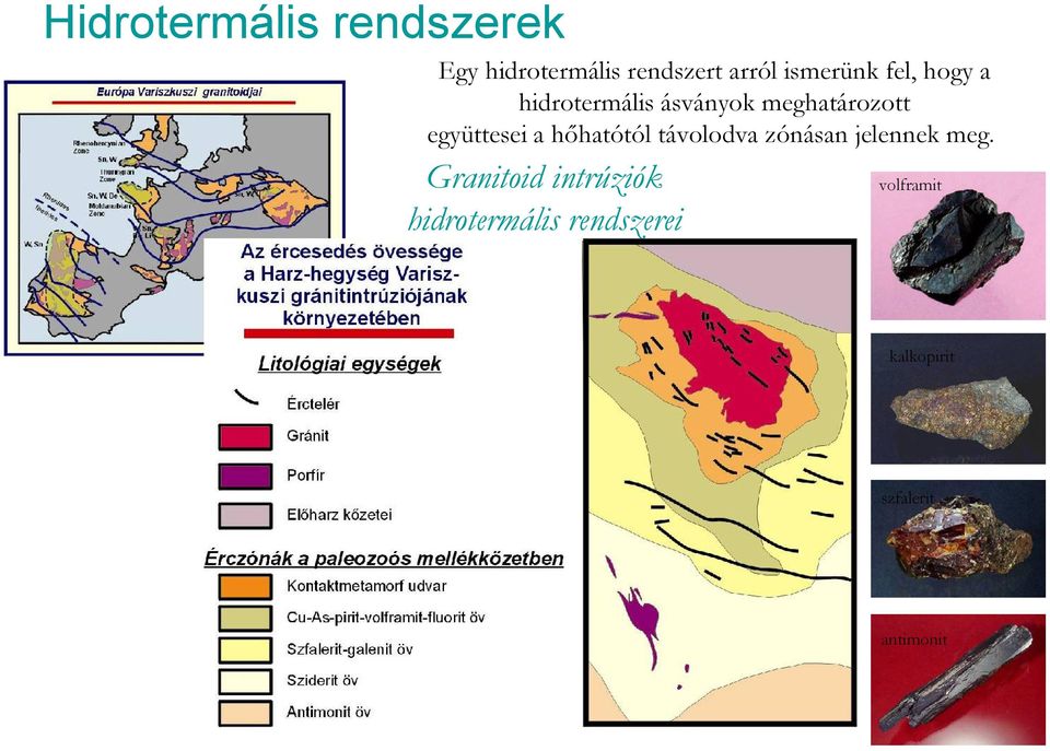 együttesei a hőhatótól távolodva zónásan jelennek meg.