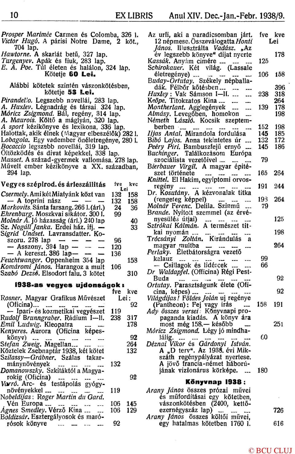 Légnadrág és társai 324 lap. Móricz Zsigmond. Bál, regény, 314 lap. A. Maurois. Költő a máglyán, 320 lap. A sport kézikönyve és lexikona, 336 lap. Halottak, akik élnek (Magyar elbeszélők) 2821.