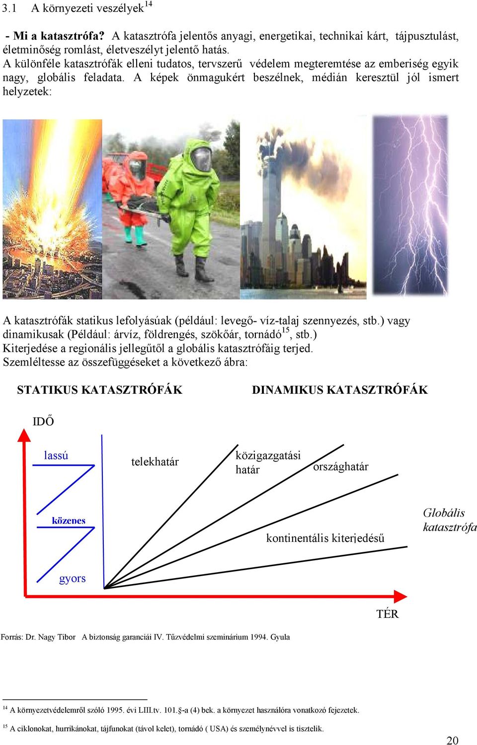 A képek önmagukért beszélnek, médián keresztül jól ismert helyzetek: A katasztrófák statikus lefolyásúak (például: levegı- víz-talaj szennyezés, stb.