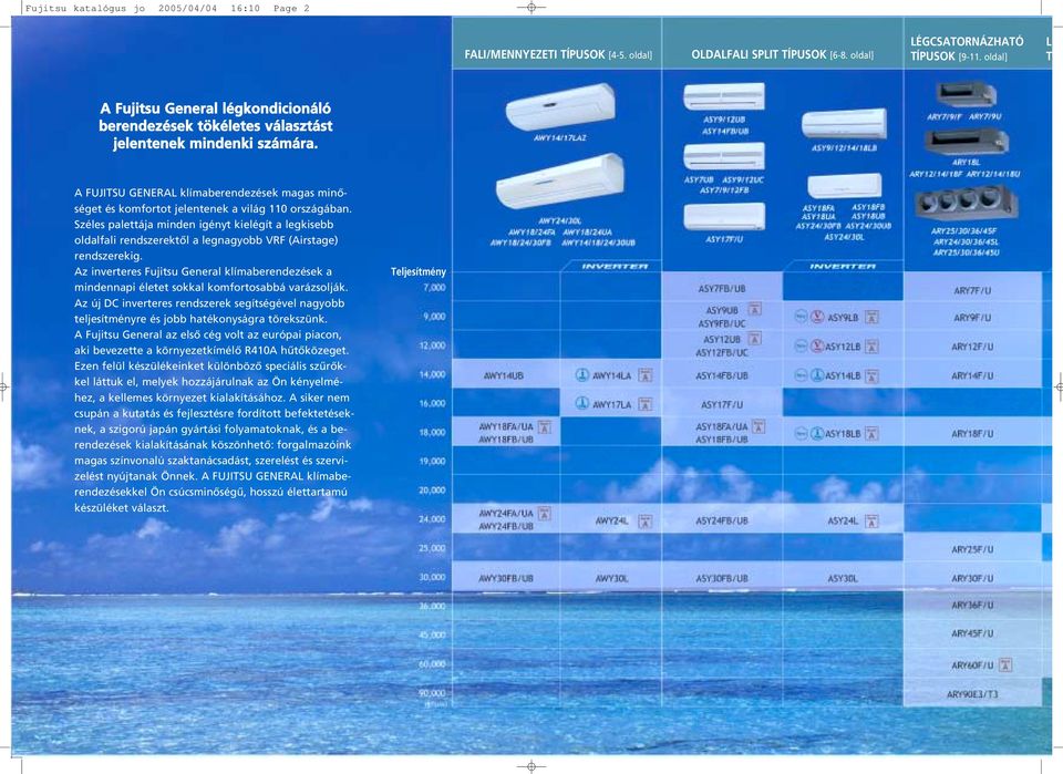 A FUJITSU GENERAL klímaberendezések magas minôséget és komfortot jelentenek a világ 110 országában.