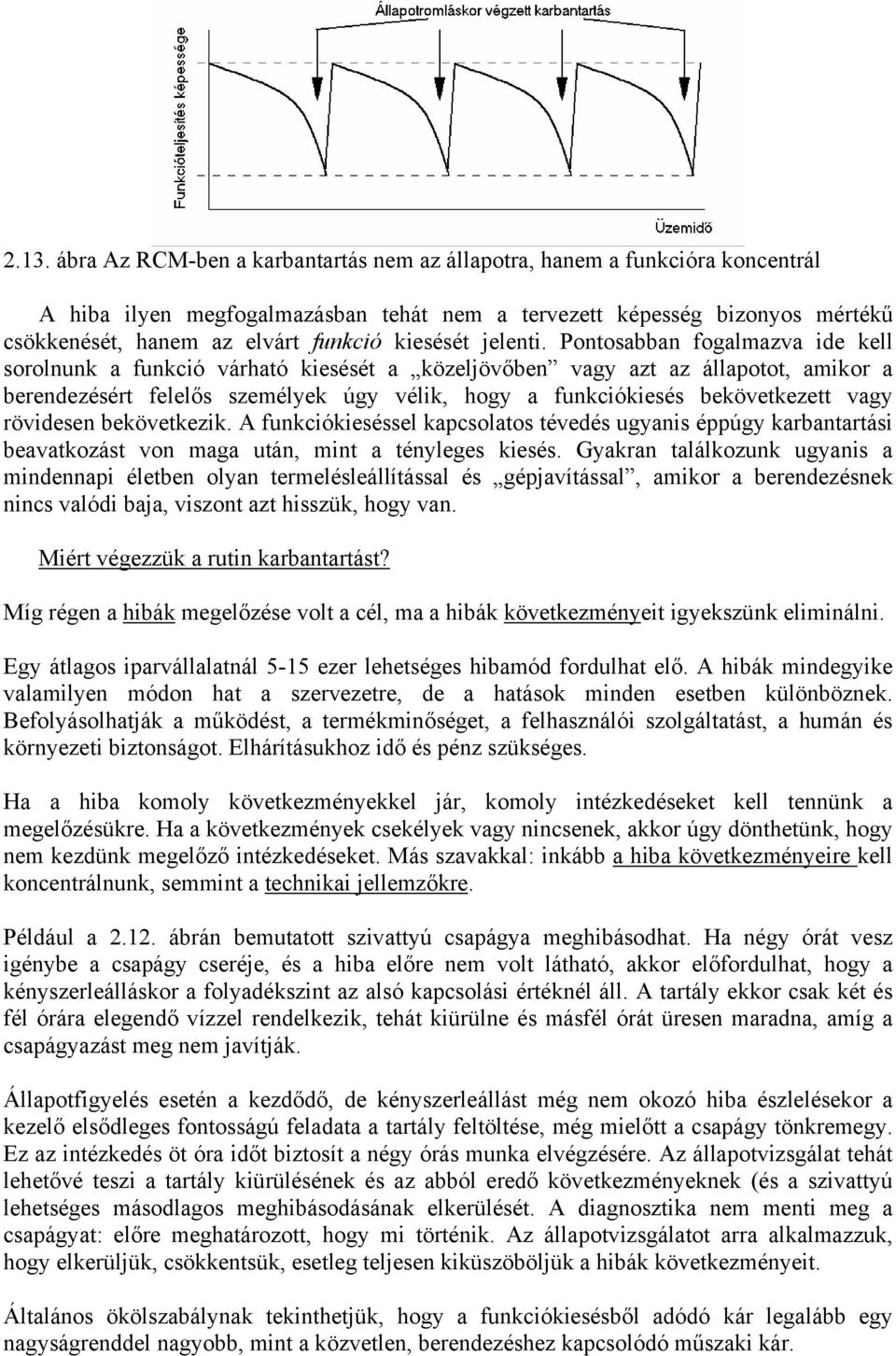 Pontosabban fogalmazva ide kell sorolnunk a funkció várható kiesését a közeljövőben vagy azt az állapotot, amikor a berendezésért felelős személyek úgy vélik, hogy a funkciókiesés bekövetkezett vagy