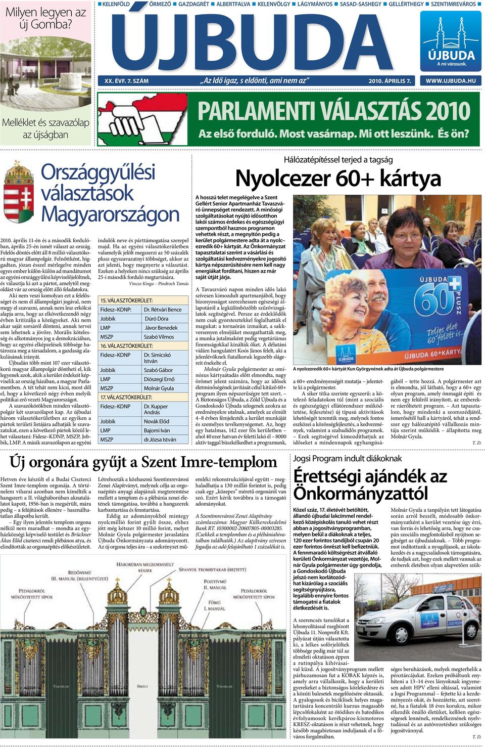 Országgyűlési választások Magyarországon 2010. április 11-én és a második fordulóban, április 25-én ismét választ az ország. Felelős döntés előtt áll 8 millió választókorú magyar állampolgár.