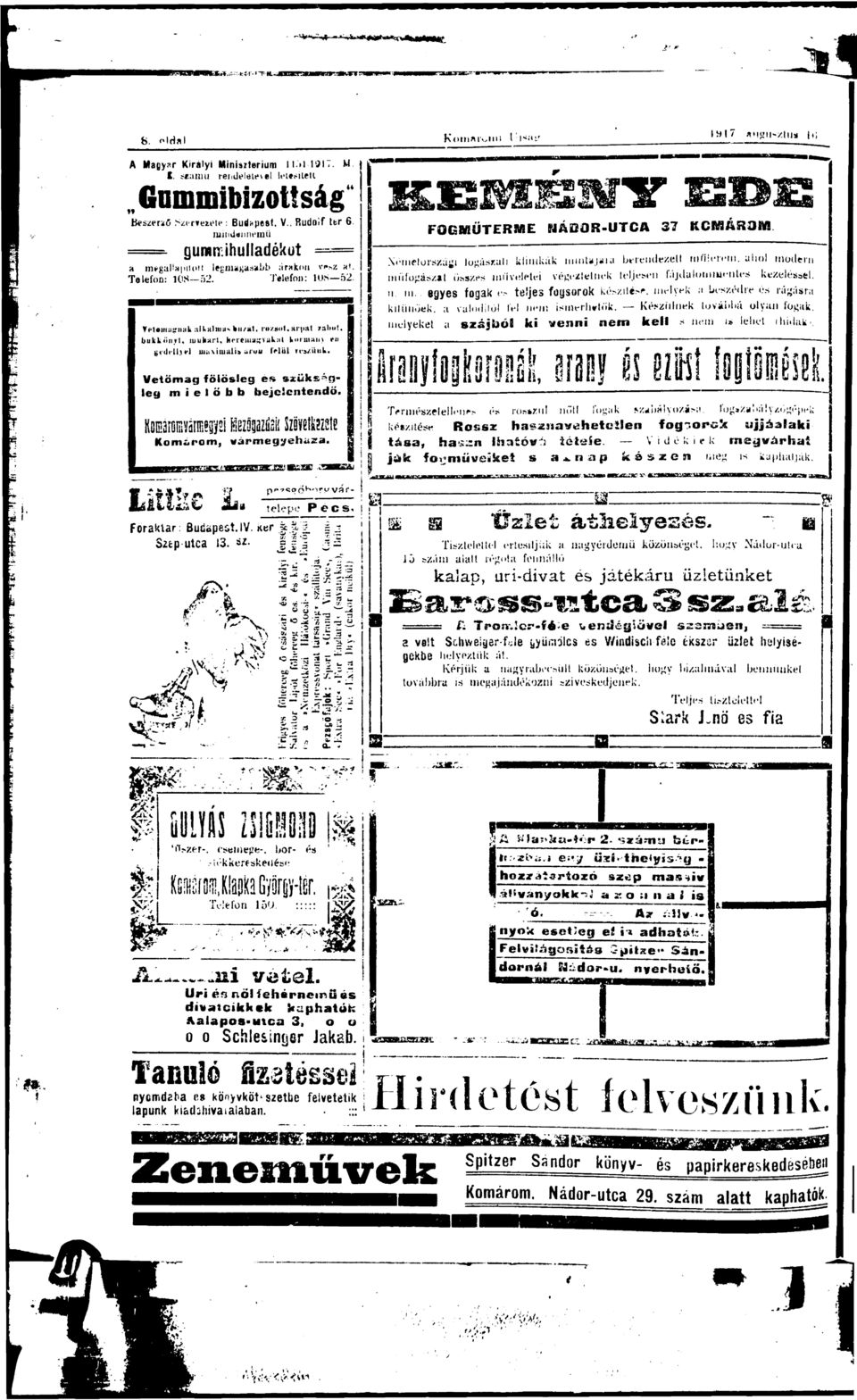 h«'teiua^vak:u korain fedétlytl auxiálii área FelSJ restünk. Vetőag fölösleg és sxüks»gleg i e l ő b b bejelentendő.