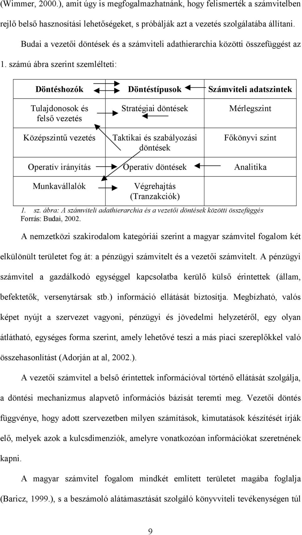 számú ábra szerint szemlélteti: Döntéshozók Döntéstípusok Számviteli adatszintek Tulajdonosok és felső vezetés Középszintű vezetés Stratégiai döntések Taktikai és szabályozási döntések Mérlegszint