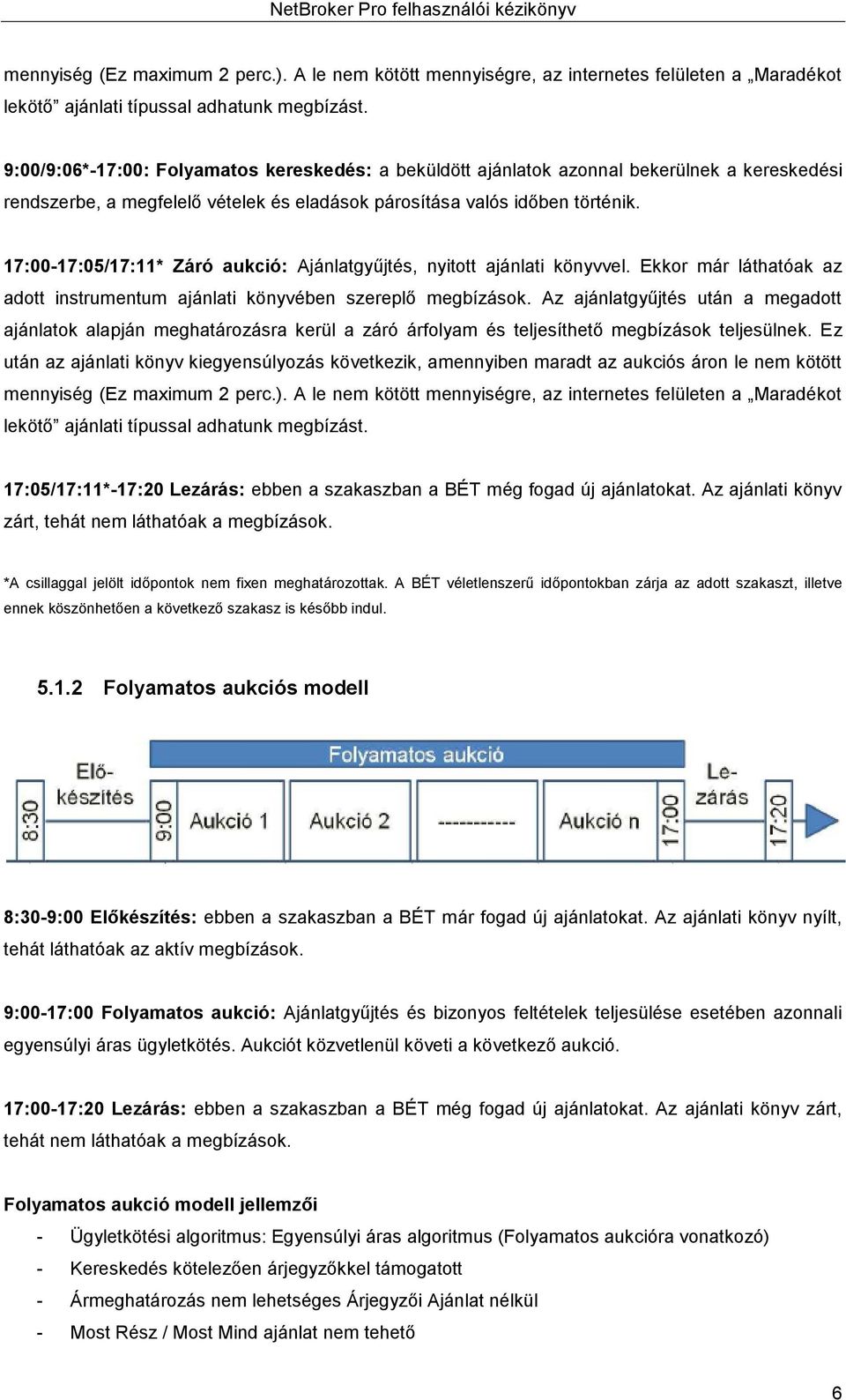 17:00-17:05/17:11* Záró aukció: Ajánlatgyűjtés, nyitott ajánlati könyvvel. Ekkor már láthatóak az adott instrumentum ajánlati könyvében szereplő megbízások.