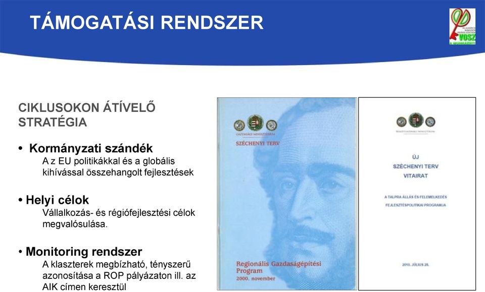 Vállalkozás- és régiófejlesztési célok megvalósulása.