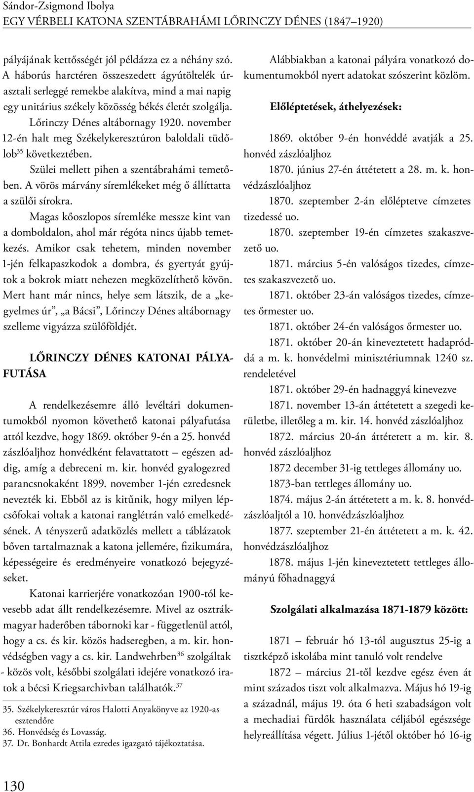 november 12-én halt meg Székelykeresztúron baloldali tüdőlob 35 következtében. Szülei mellett pihen a szentábrahámi temetőben. A vörös márvány síremlékeket még ő állíttatta a szülői sírokra.