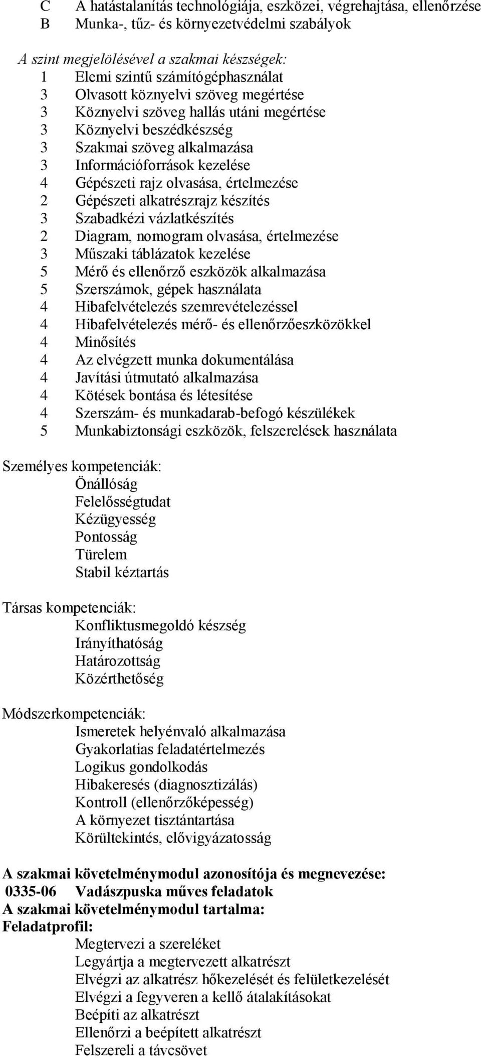 Gépészeti alkatrészrajz készítés 3 Szabadkézi vázlatkészítés 2 iagram, nomogram olvasása, értelmezése 3 Műszaki táblázatok kezelése 5 Mérő és ellenőrző eszközök alkalmazása 5 Szerszámok, gépek