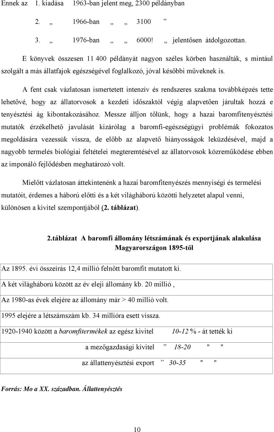 A fent csak vázlatosan ismertetett intenzív és rendszeres szakma továbbképzés tette lehetővé, hogy az állatorvosok a kezdeti időszaktól végig alapvetően járultak hozzá e tenyésztési ág