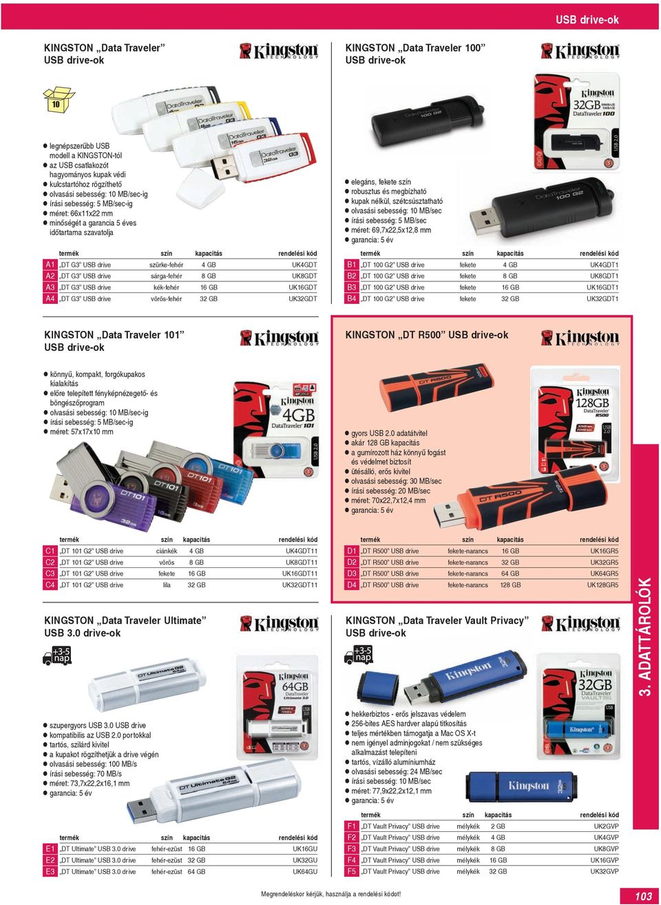 sárga-fehér 8 GB UK8GDT DT G3 USB drive kék-fehér 16 GB UK16GDT DT G3 USB drive vörös-fehér 32 GB UK32GDT elegáns, fekete szín robusztus és megbízható kupak nélkül, szétcsúsztatható olvasási