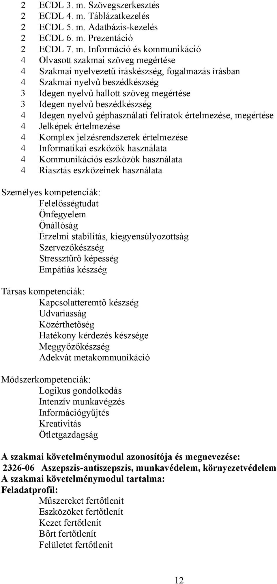 Táblázatkezelés 2 ECDL 5. m.