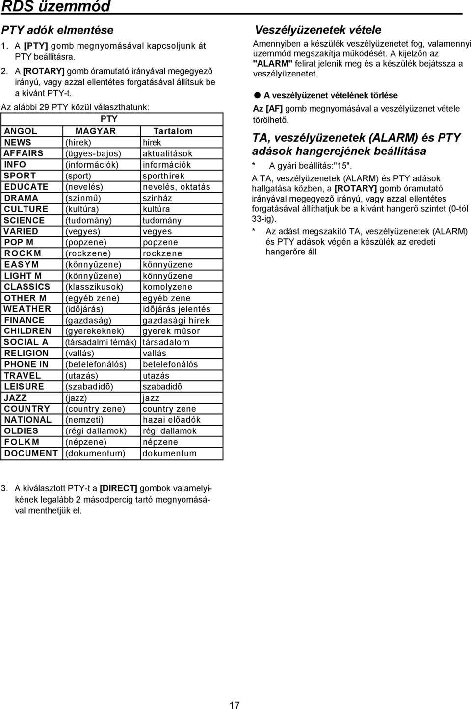 Az alábbi 29 PTY közül választhatunk: PTY ANGOL MAGYAR Tartalom NEWS (hírek) hírek AFFAIRS (ügyes-bajos) aktualitások INFO (információk) információk SPORT (sport) sporthírek EDUCATE (nevelés)