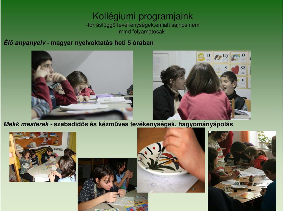 Élő anyanyelv - magyar nyelvoktatás heti 5 órában