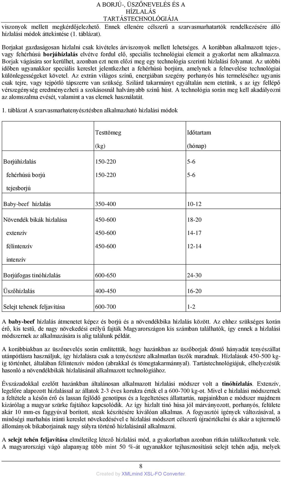 A korábban alkalmazott tejes-, vagy fehérhúsú borjúhízlalás elvétve fordul elő, speciális technológiai elemeit a gyakorlat nem alkalmazza.