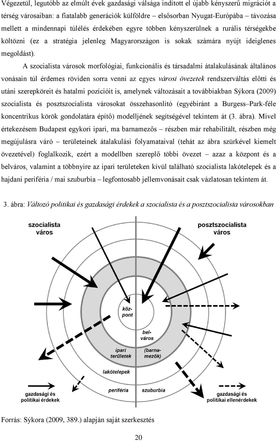 A szocialista városok morfológiai, funkcionális és társadalmi átalakulásának általános vonásain túl érdemes röviden sorra venni az egyes városi övezetek rendszerváltás előtti és utáni szerepköreit és