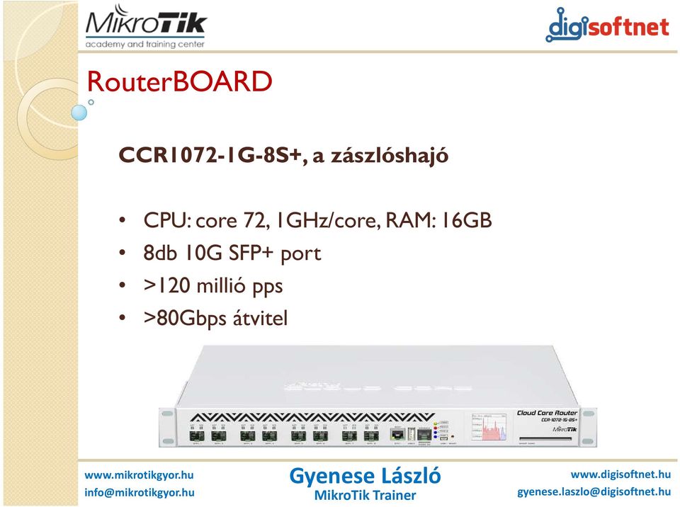 1GHz/core, RAM: 16GB 8db 10G