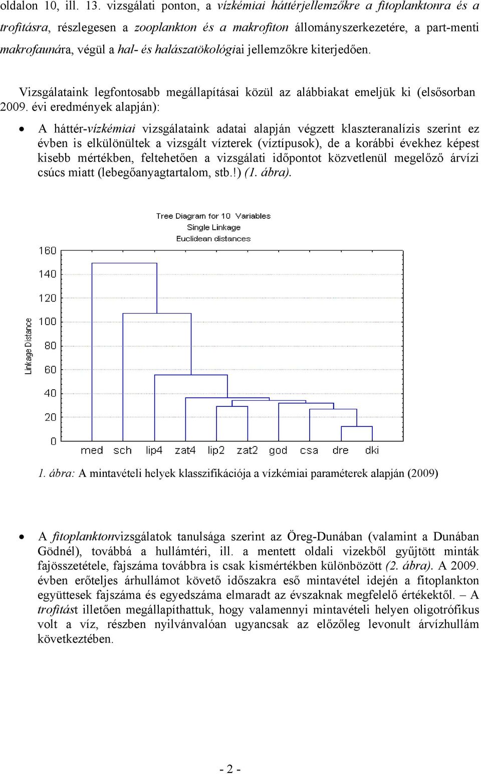 halászatökológiai jellemzőkre kiterjedően. Vizsgálataink legfontosabb megállapításai közül az alábbiakat emeljük ki (elsősorban 2009.