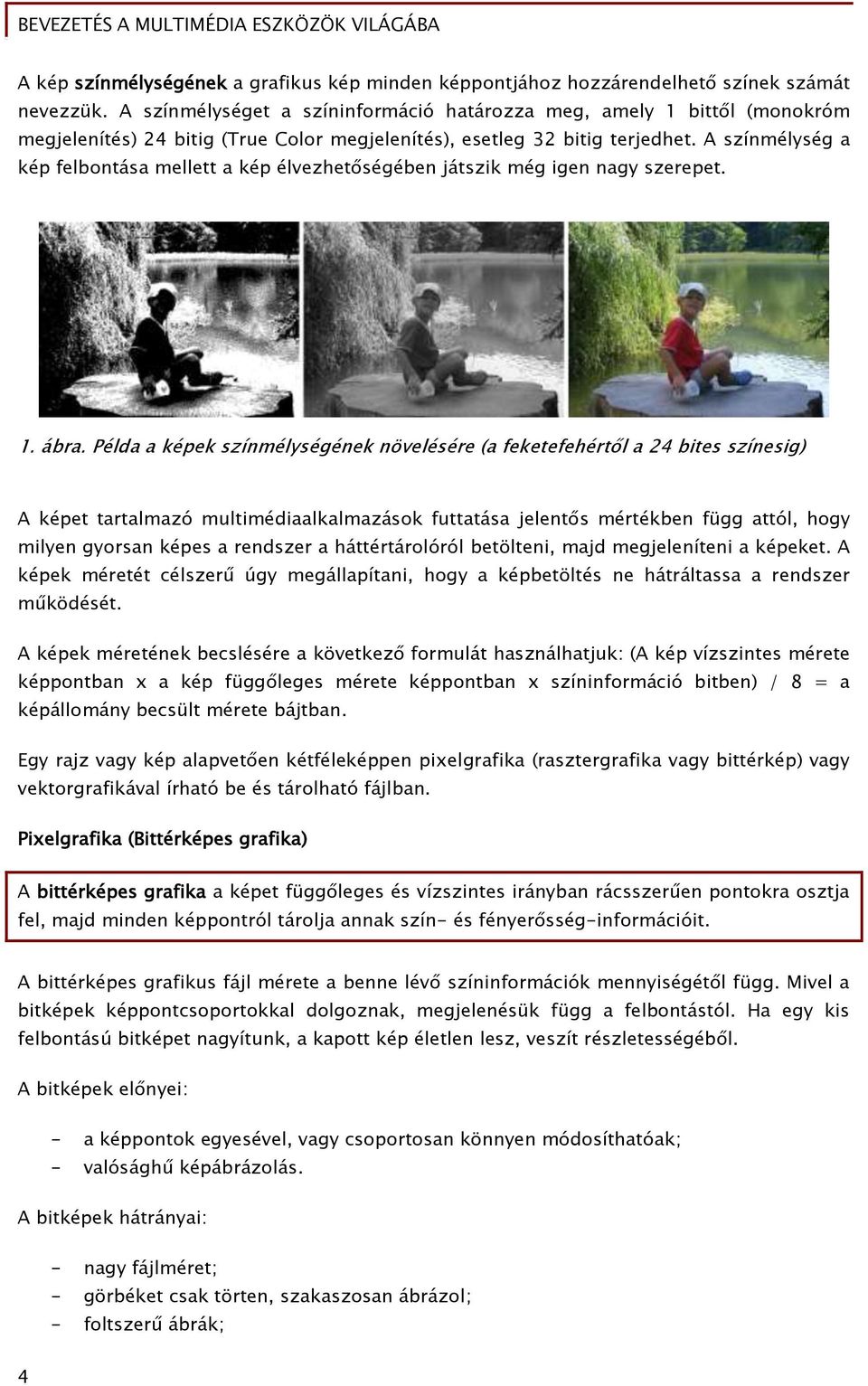 A színmélység a kép felbontása mellett a kép élvezhetőségében játszik még igen nagy szerepet. 1. ábra.