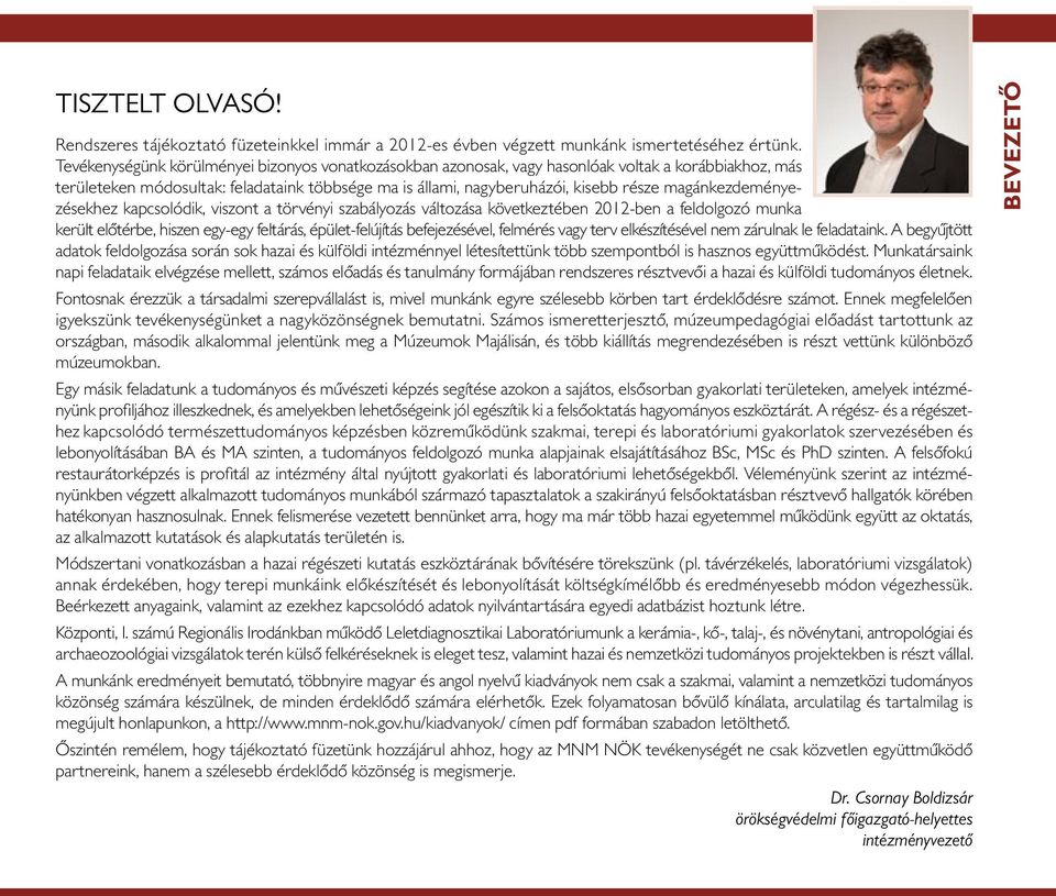 magánkezdeményezésekhez kapcsolódik, viszont a törvényi szabályozás változása következtében 2012-ben a feldolgozó munka került előtérbe, hiszen egy-egy feltárás, épület-felújítás befejezésével,