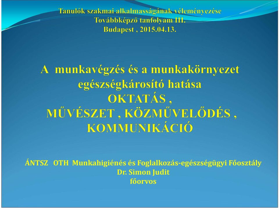 Foglalkozás