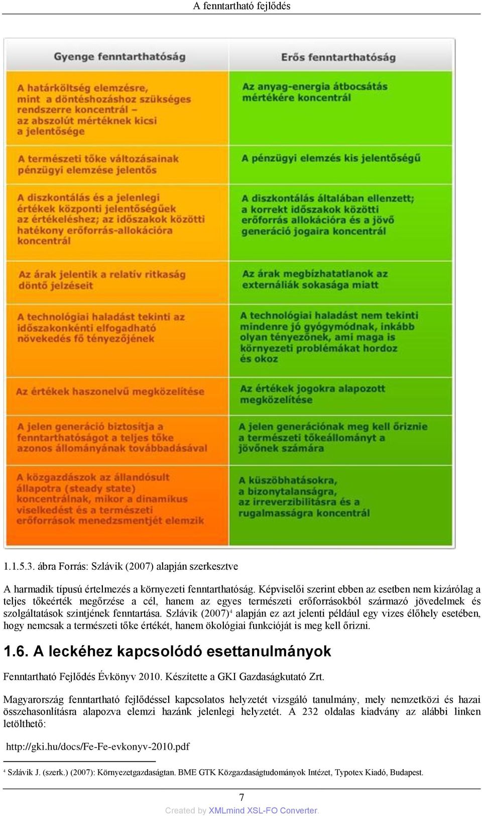 Szlávik (2007) 4 alapján ez azt jelenti például egy vizes élőhely esetében, hogy nemcsak a természeti tőke értékét, hanem ökológiai funkcióját is meg kell őrizni. 1.6.