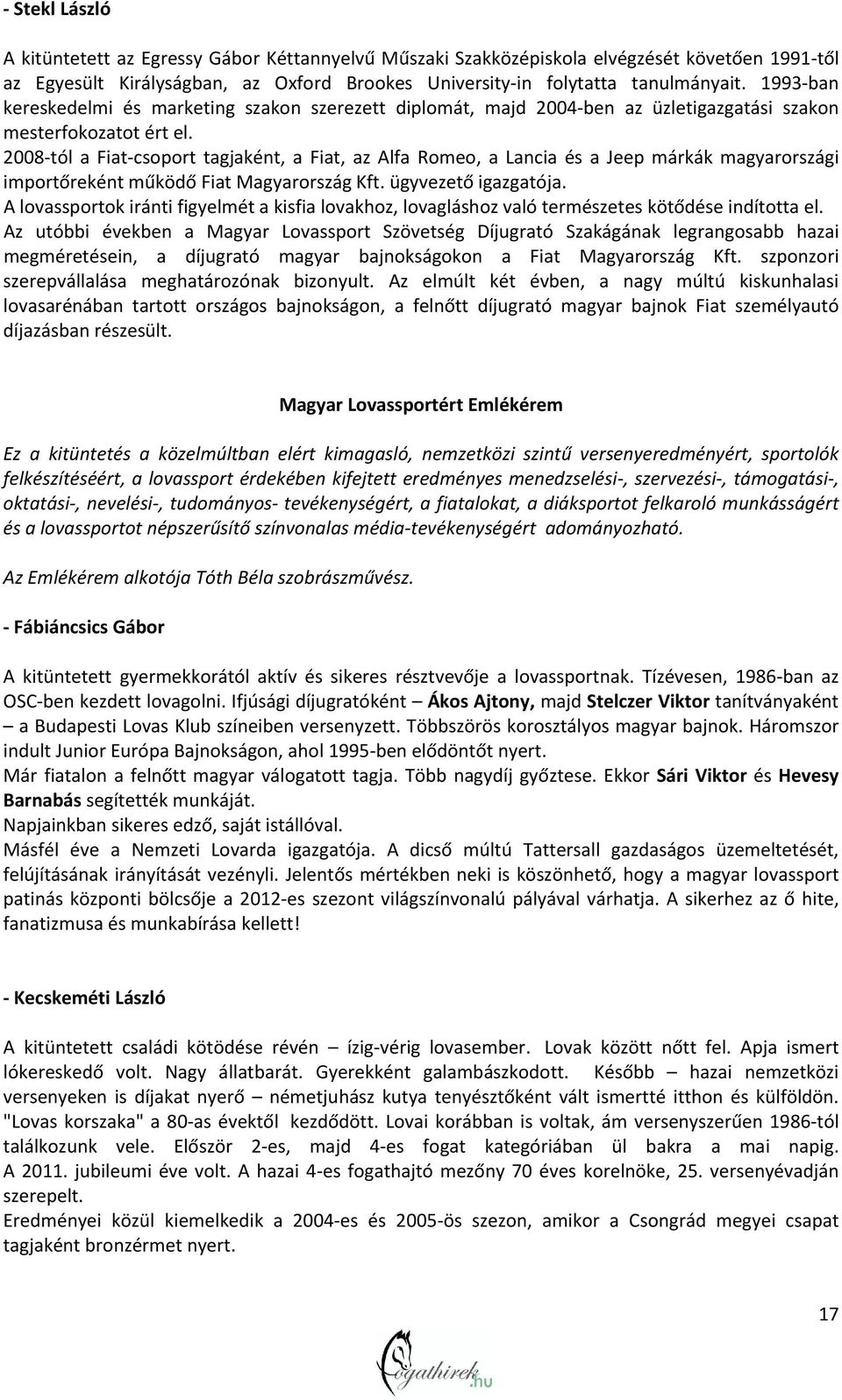 2008 tól a Fiat csoport tagjaként, a Fiat, az Alfa Romeo, a Lancia és a Jeep márkák magyarországi importőreként működő Fiat Magyarország Kft. ügyvezető igazgatója.