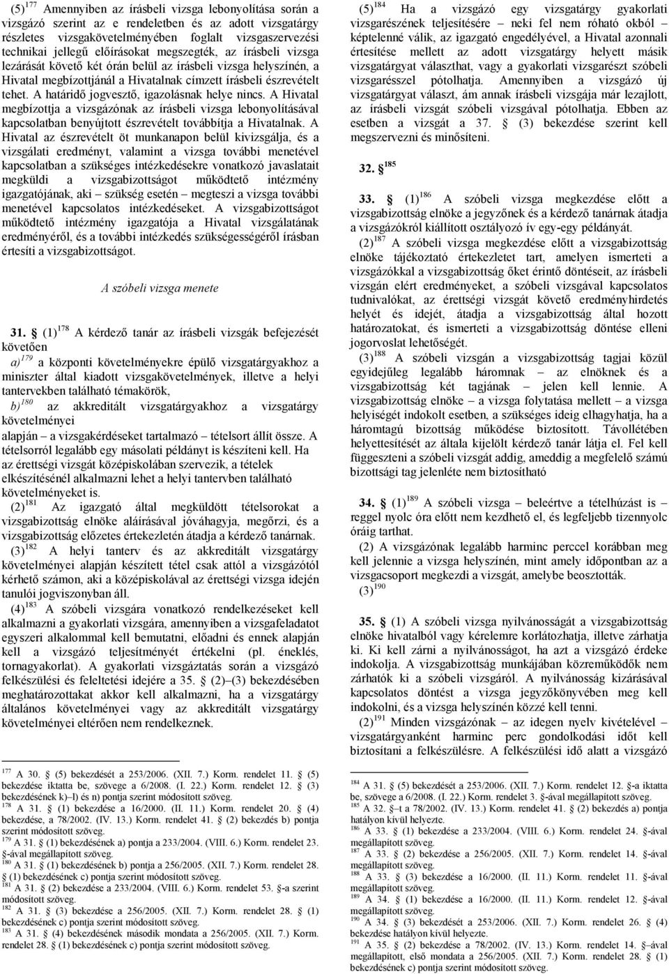 A határidő jogvesztő, igazolásnak helye nincs. A Hivatal megbízottja a vizsgázónak az írásbeli vizsga lebonyolításával kapcsolatban benyújtott észrevételt továbbítja a Hivatalnak.