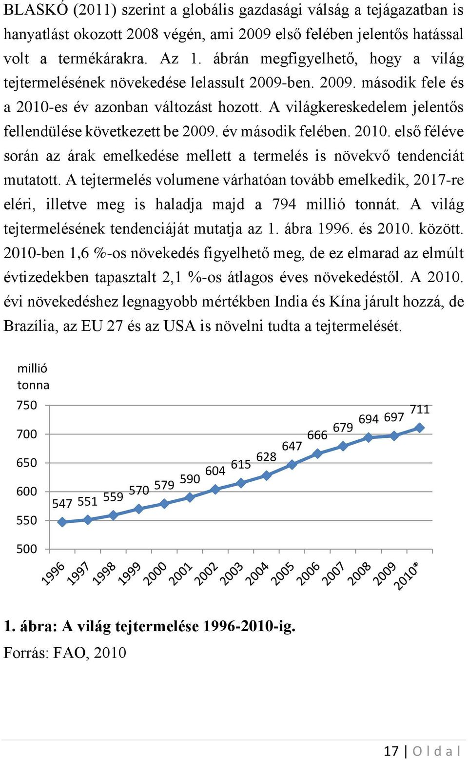 A világkereskedelem jelentős fellendülése következett be 2009. év második felében. 2010. első féléve során az árak emelkedése mellett a termelés is növekvő tendenciát mutatott.