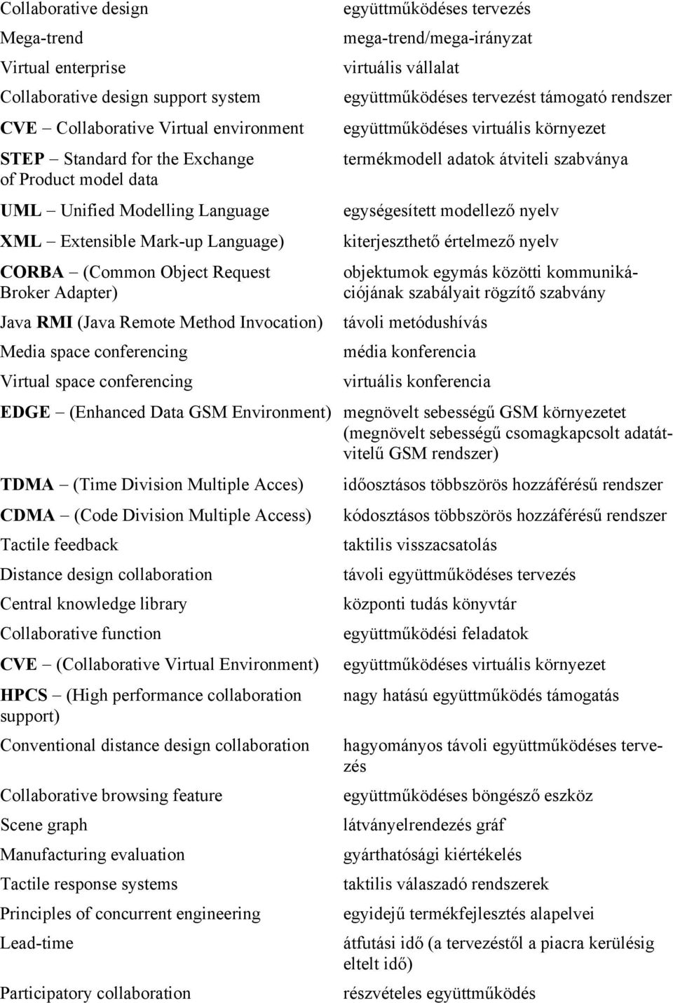 tervezés mega-trend/mega-irányzat virtuális vállalat együttműködéses tervezést támogató rendszer együttműködéses virtuális környezet termékmodell adatok átviteli szabványa egységesített modellező