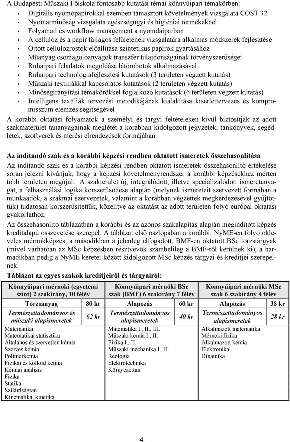 szintetikus papírok gyártásához Műanyag csomagolóanyagok transzfer tulajdonságainak törvényszerűségei Ruhaipari feladatok megoldása látórobotok alkalmazásával Ruhaipari technológiafejlesztési