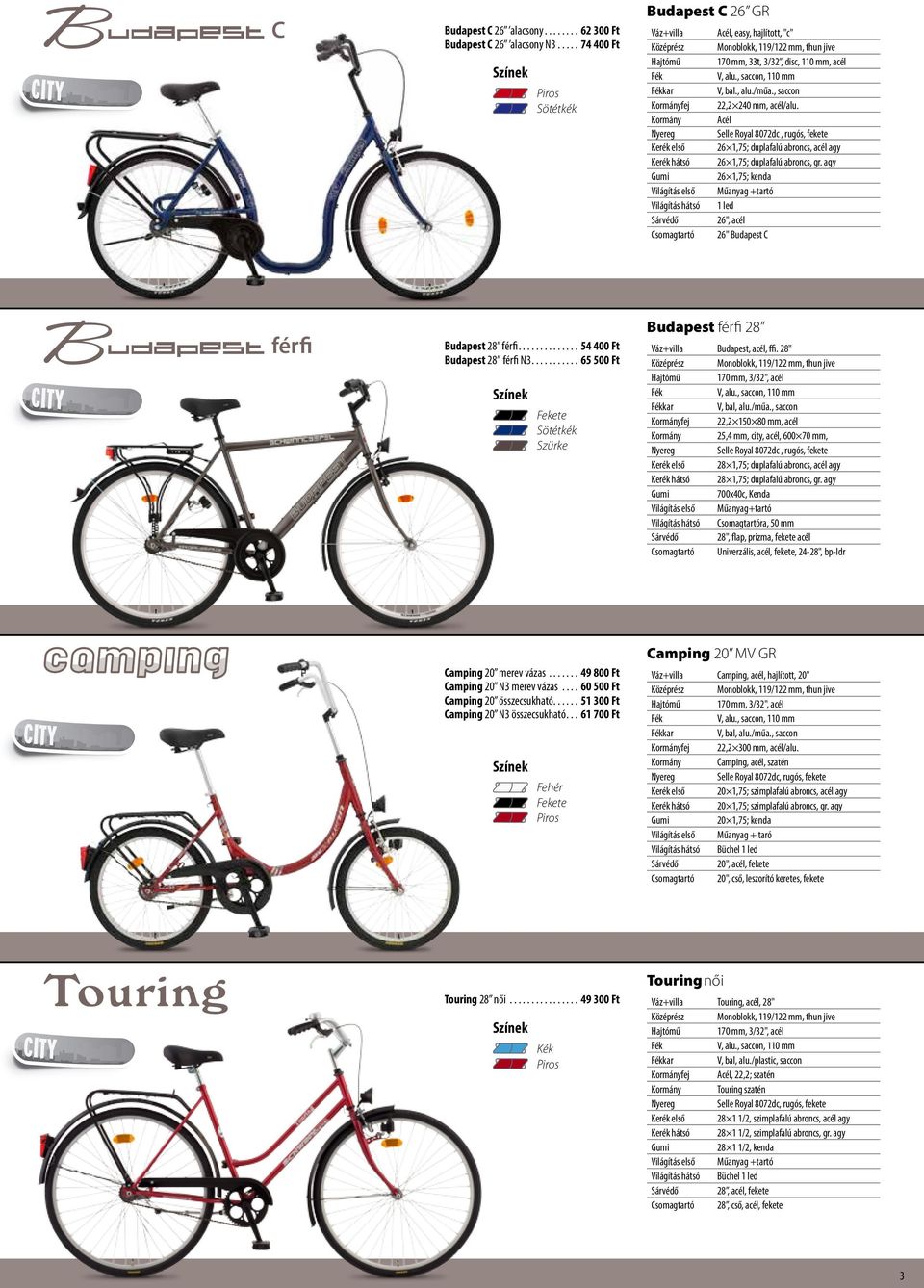 Acél Selle Royal 8072dc, rugós, fekete 26 1,75; duplafalú abroncs, acél agy 26 1,75; duplafalú abroncs, gr.