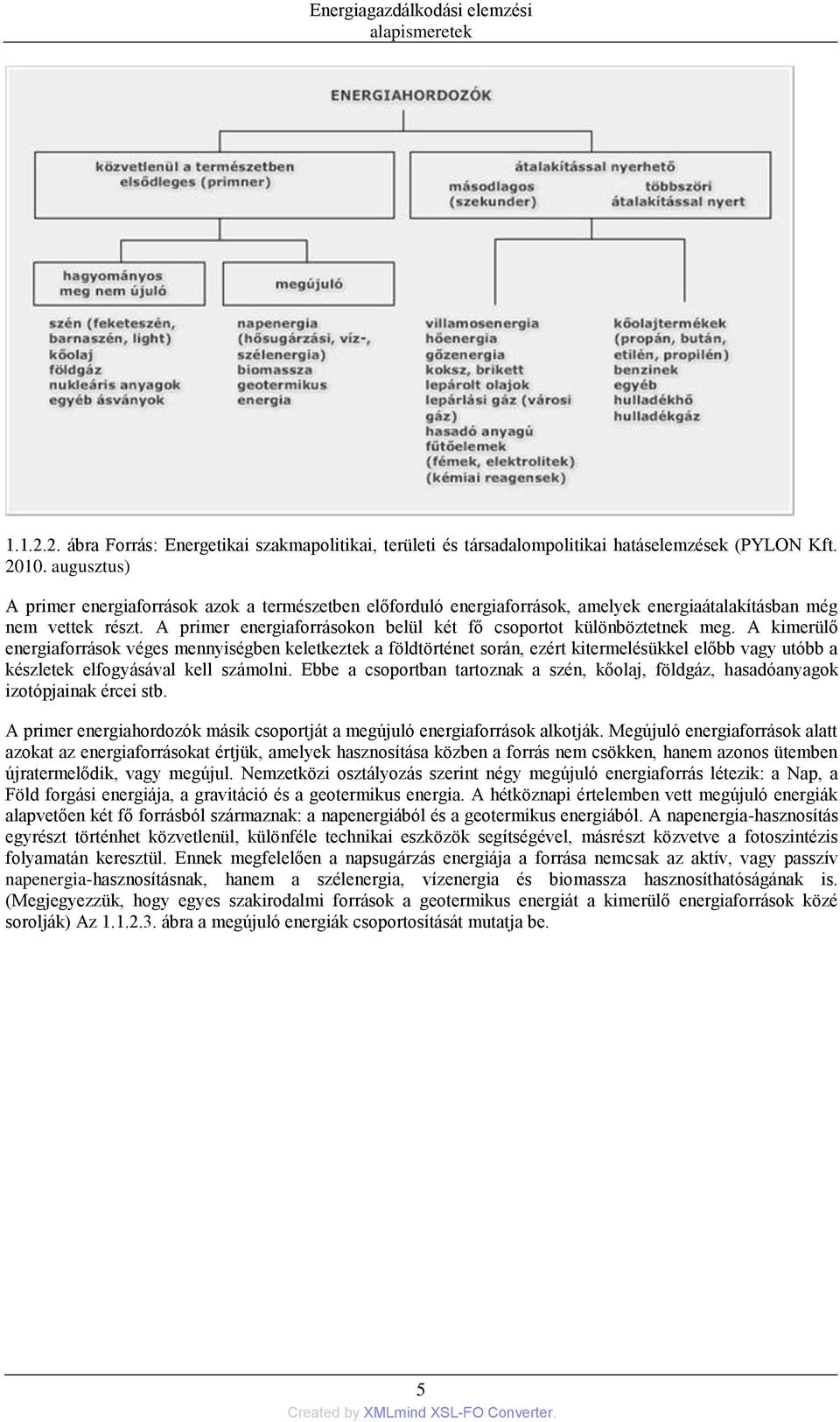 A primer energiaforrásokon belül két fő csoportot különböztetnek meg.