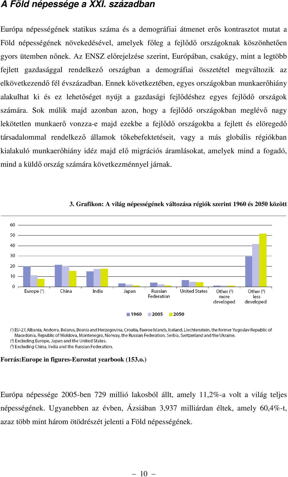 Az ENSZ előrejelzése szerint, Európában, csakúgy, mint a legtöbb fejlett gazdasággal rendelkező országban a demográfiai összetétel megváltozik az elkövetkezendő fél évszázadban.