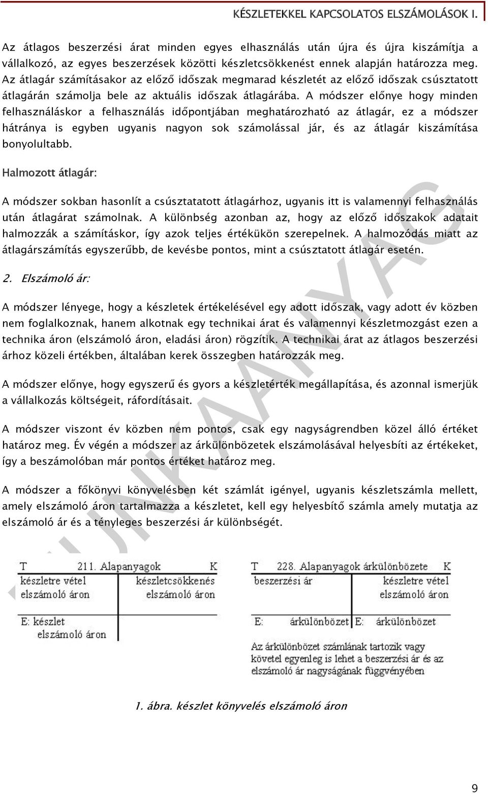 A módszer előnye hogy minden felhasználáskor a felhasználás időpontjában meghatározható az átlagár, ez a módszer hátránya is egyben ugyanis nagyon sok számolással jár, és az átlagár kiszámítása