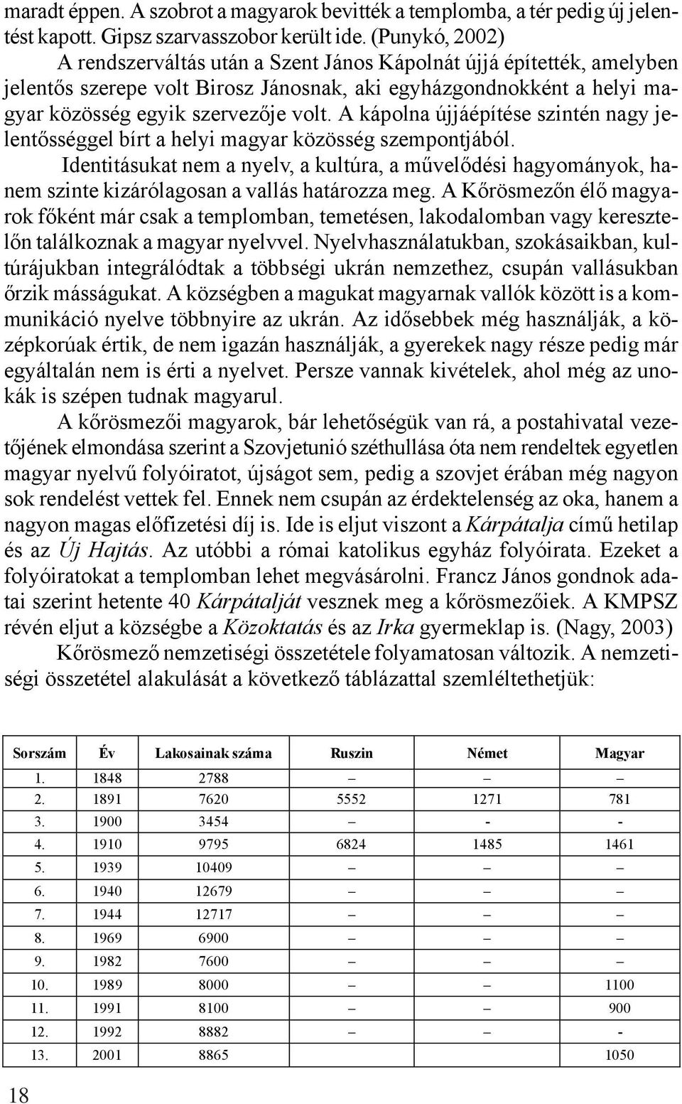 A kápolna újjáépítése szintén nagy jelentősséggel bírt a helyi magyar közösség szempontjából.