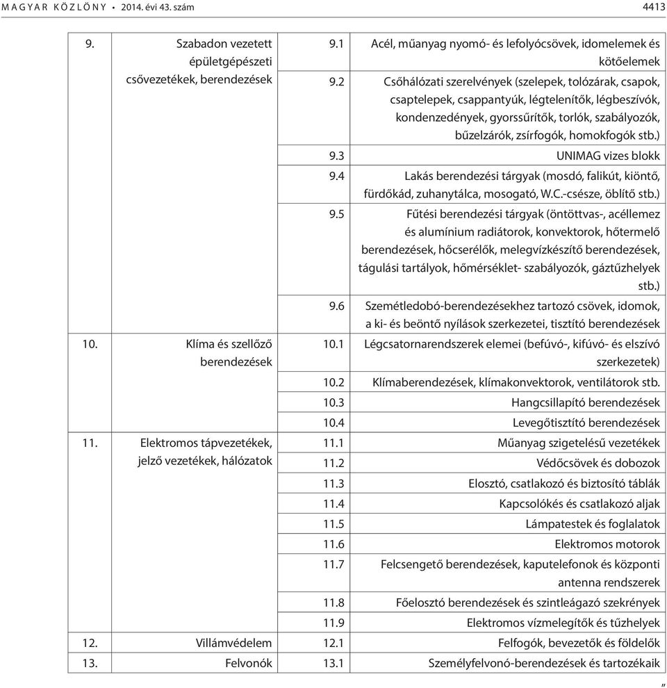 2 Csőhálózati szerelvények (szelepek, tolózárak, csapok, csaptelepek, csappantyúk, légtelenítők, légbeszívók, kondenzedények, gyorssűrítők, torlók, szabályozók, bűzelzárók, zsírfogók, homokfogók stb.