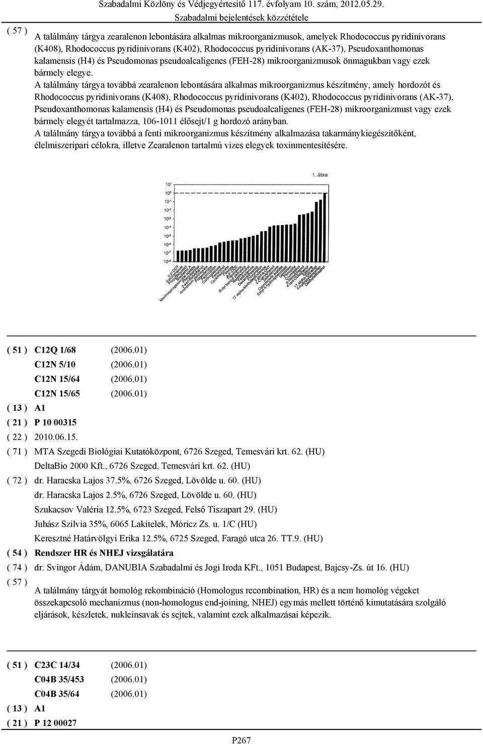 A találmány tárgya továbbá zearalenon lebontására alkalmas mikroorganizmus készítmény, amely hordozót és Rhodococcus pyridinivorans (K408), Rhodococcus pyridinivorans (K402), Rhodococcus