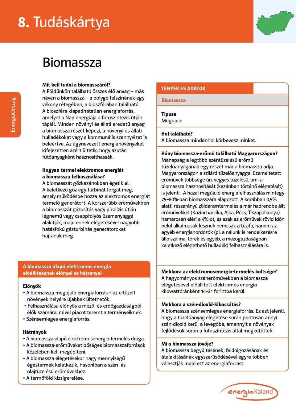 Minden növényi és állati eredetű anyag a biomassza részét képezi, a növényi és állati hulladékokat vagy a kommunális szennyvizet is beleértve.