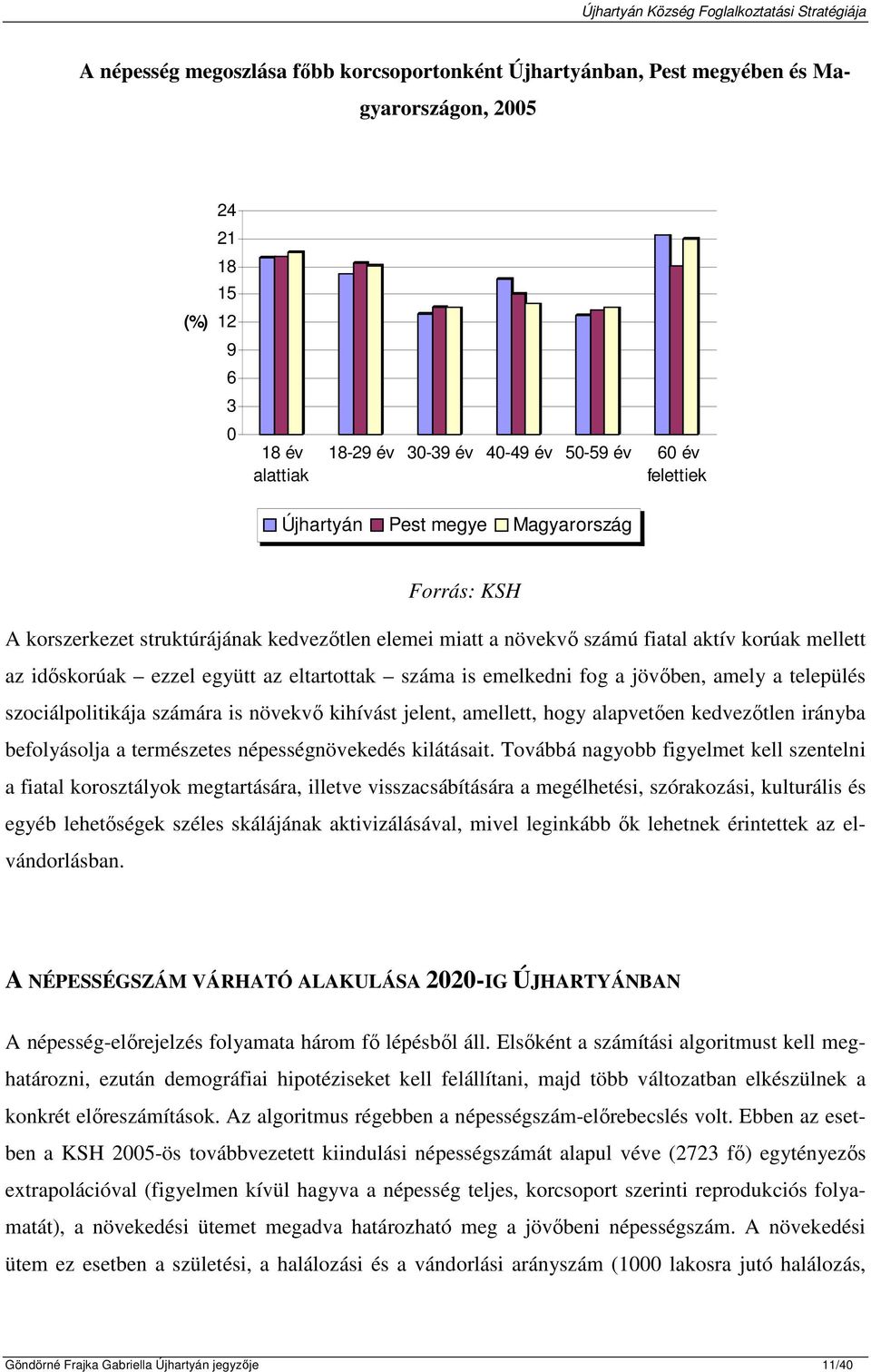 jövőben, amely a település szociálpolitikája számára is növekvő kihívást jelent, amellett, hogy alapvetően kedvezőtlen irányba befolyásolja a természetes népességnövekedés kilátásait.