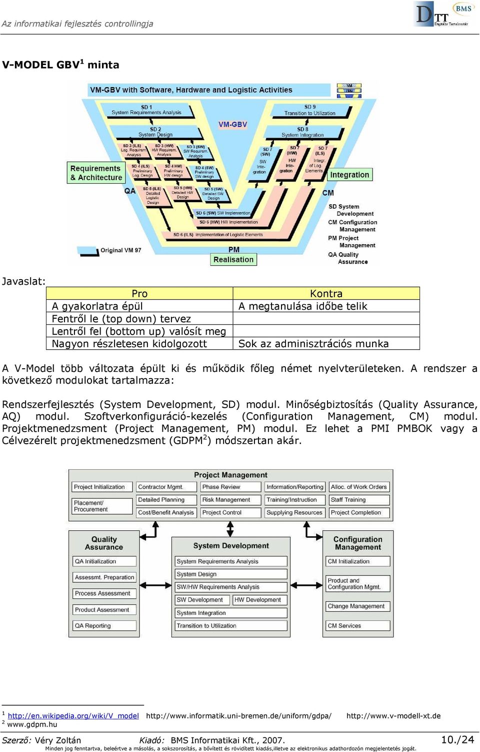 Minıségbiztosítás (Quality Assurance, AQ) modul. Szoftverkonfiguráció-kezelés (Configuration Management, CM) modul. Projektmenedzsment (Project Management, PM) modul.