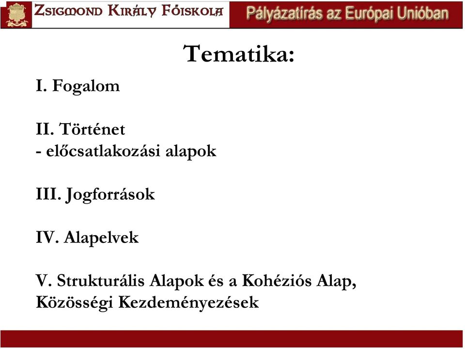 Jogforrások IV. Alapelvek V.