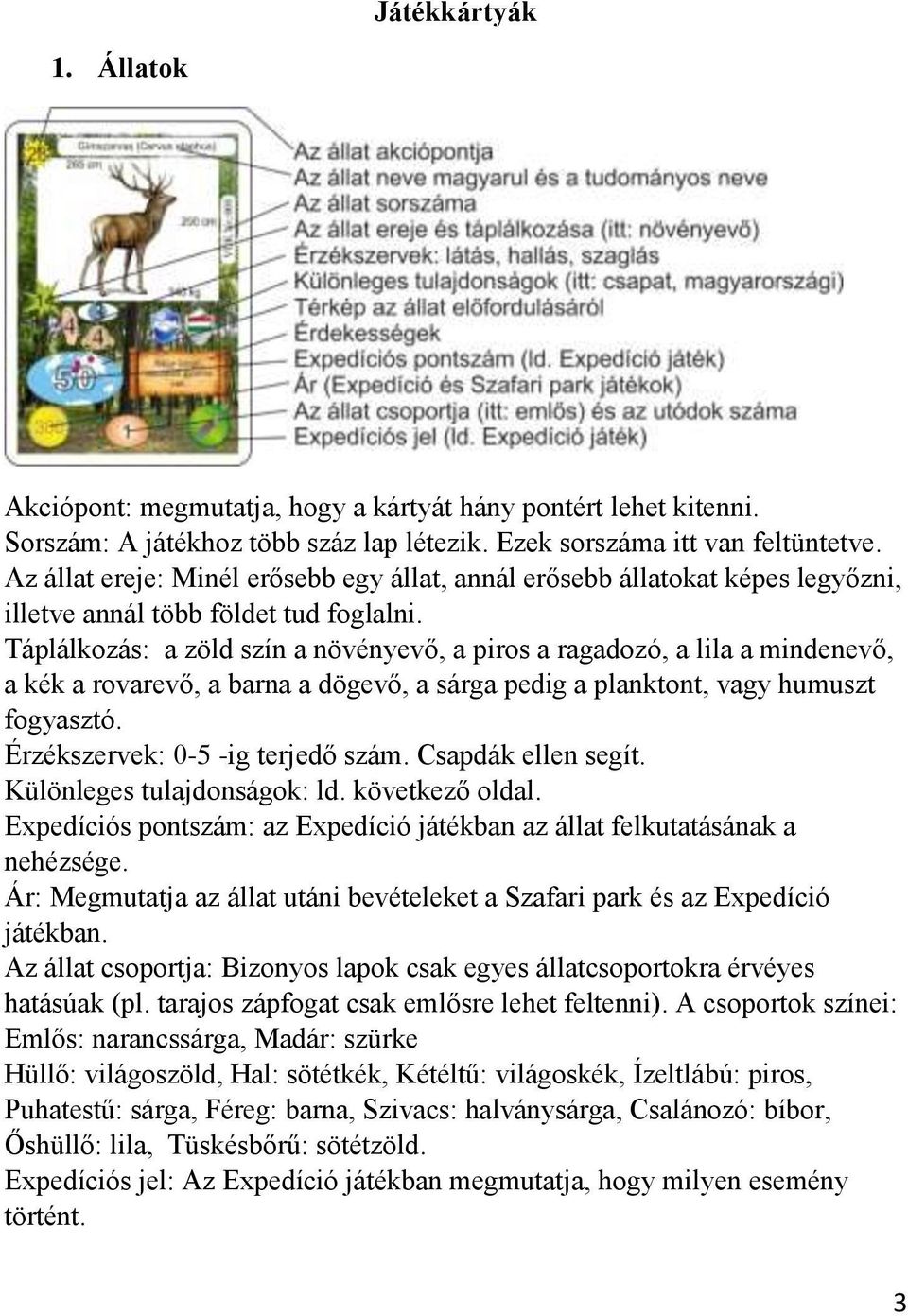 Táplálkozás: a zöld szín a növényevő, a piros a ragadozó, a lila a mindenevő, a kék a rovarevő, a barna a dögevő, a sárga pedig a planktont, vagy humuszt fogyasztó. Érzékszervek: 0-5 -ig terjedő szám.