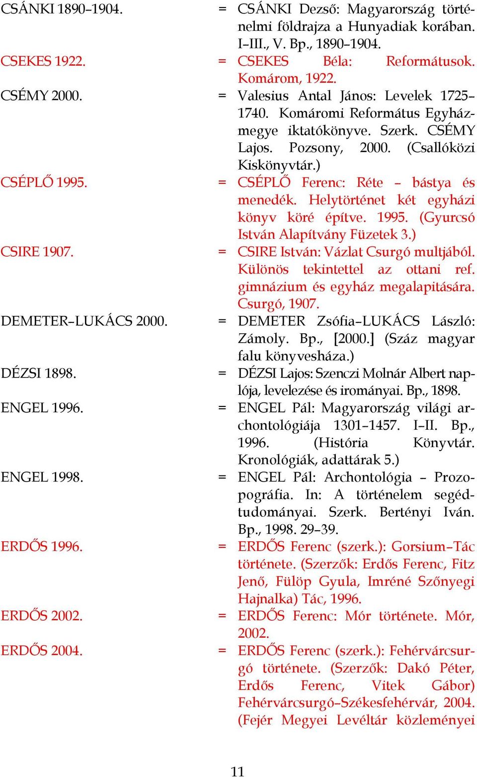 = CSÉPLŐ Ferenc: Réte bástya és menedék. Helytörténet két egyházi könyv köré építve. 1995. (Gyurcsó István Alapítvány Füzetek 3.) CSIRE 1907. = CSIRE István: Vázlat Csurgó multjából.