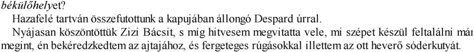 Nyájasan köszöntöttük Zizi Bácsit, s míg hitvesem megvitatta vele, mi