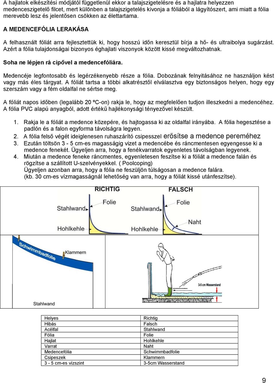 Azért a fólia tulajdonságai bizonyos éghajlati viszonyok között kissé megváltozhatnak. Soha ne lépjen rá cipővel a medencefóliára. Medencéje legfontosabb és legérzékenyebb része a fólia.